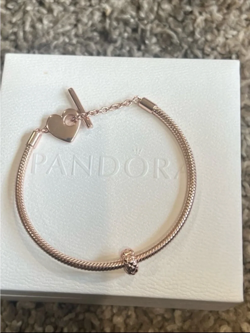 Authentic Pandora #782716C00 Slim Studded Clip Charm Rose Collection